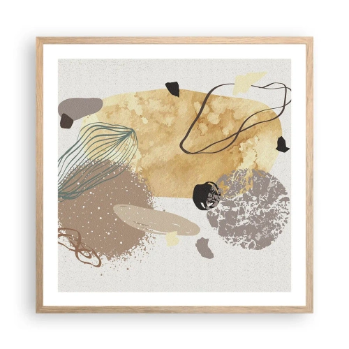 Poster in light oak frame - Applied Splashing - 60x60 cm