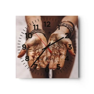 Wall clock - Clock on glass - Gift for You - 30x30 cm