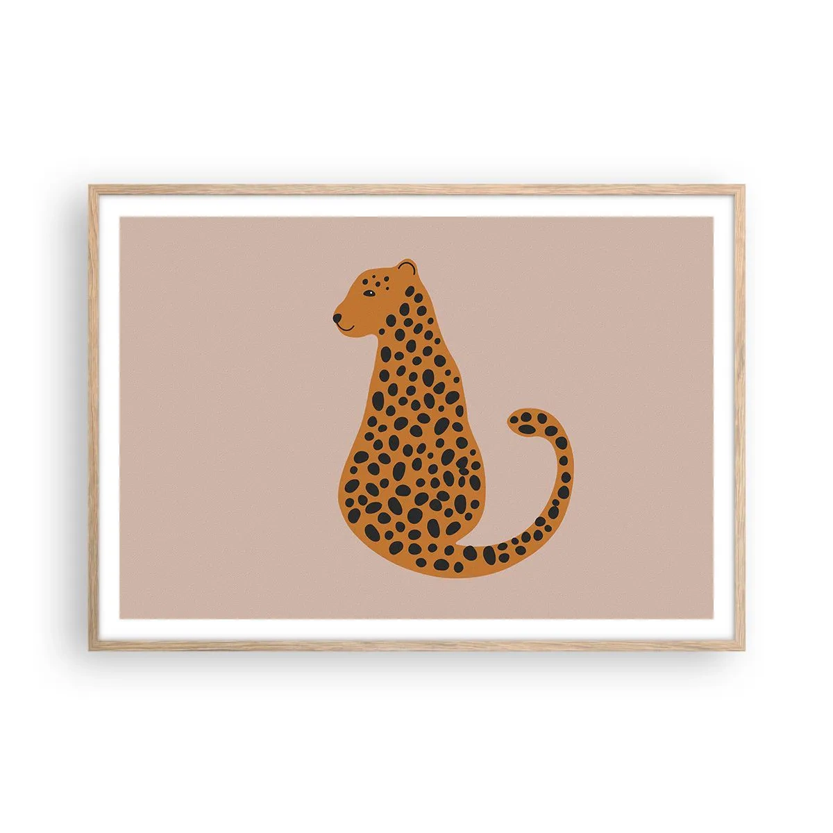 Poster in light oak frame - Leopard Print Is Fashionable - 100x70 cm