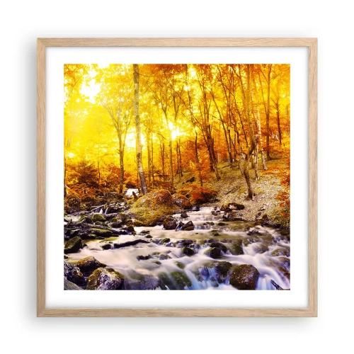 Poster in light oak frame - Stones Set in Gold and Platinum - 50x50 cm