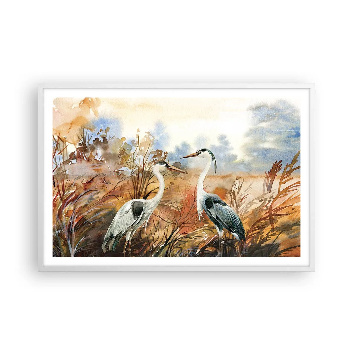 Poster in white frmae - Where to in Autumn? - 91x61 cm