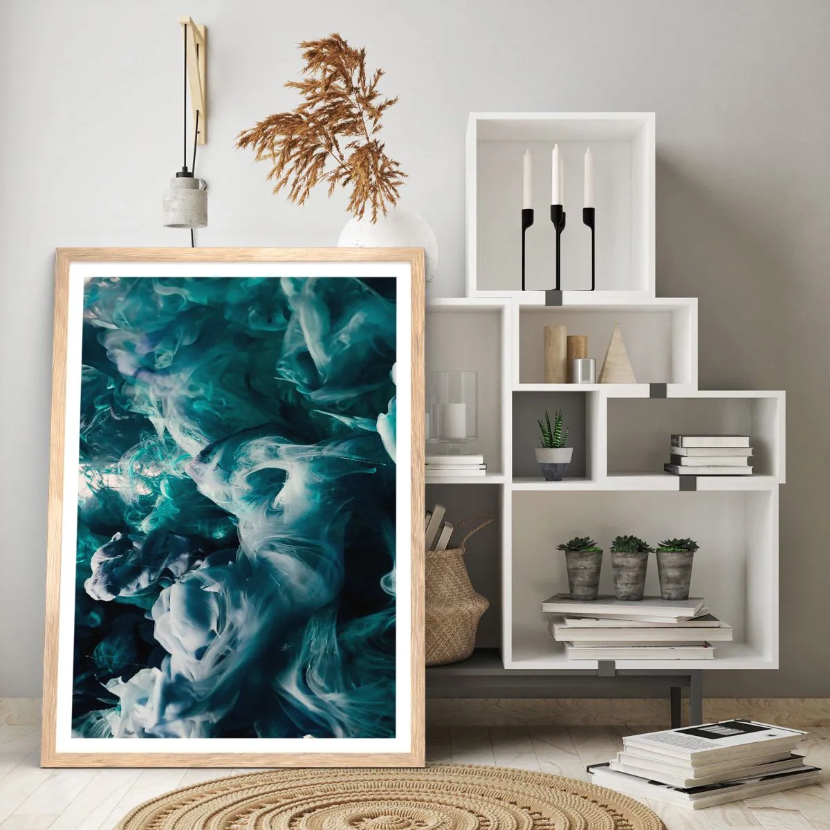Poster in light oak frame - Movement of Colour - 61x91 cm