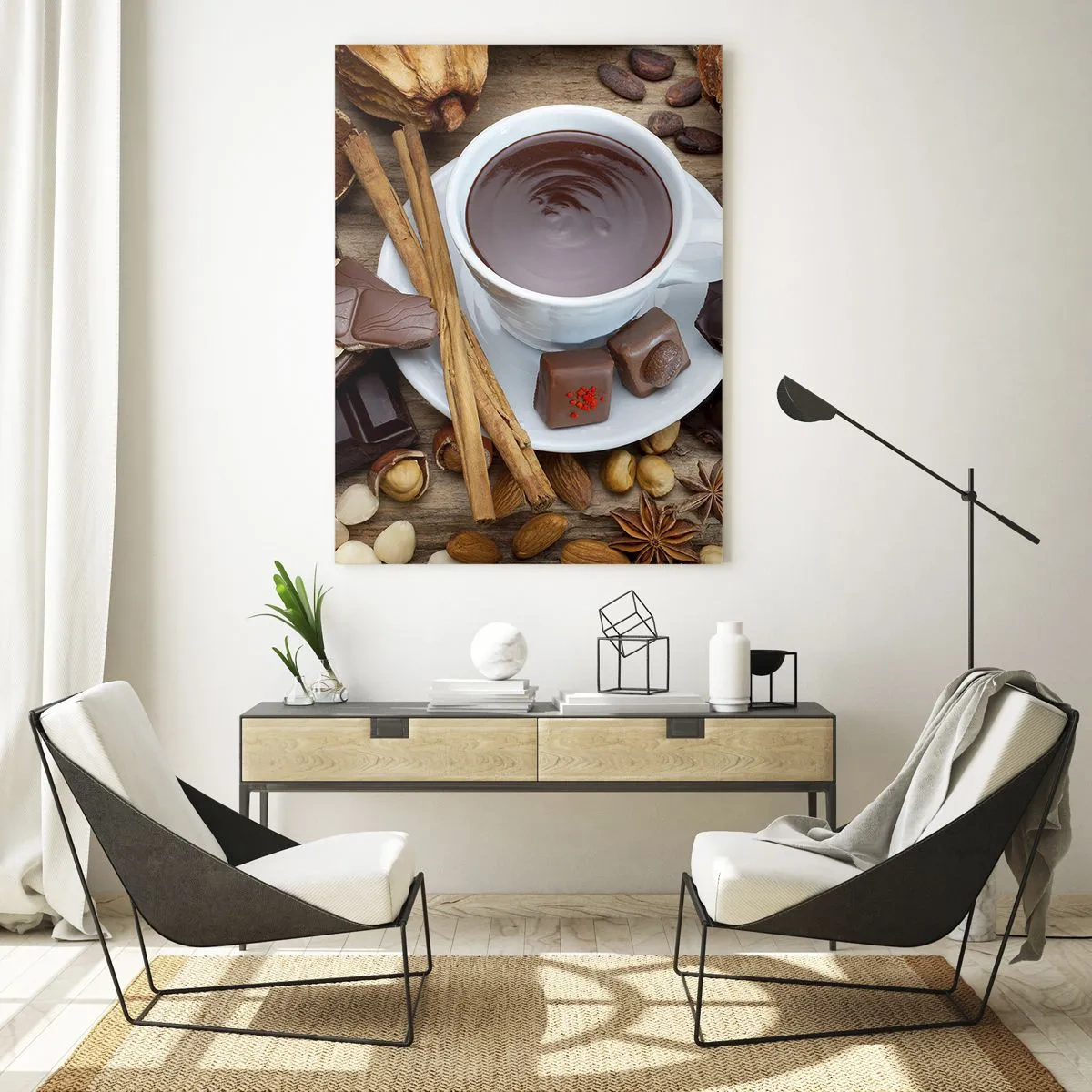 Glass picture - From a Fairytale Factory of Chocolate - 50x70 cm
