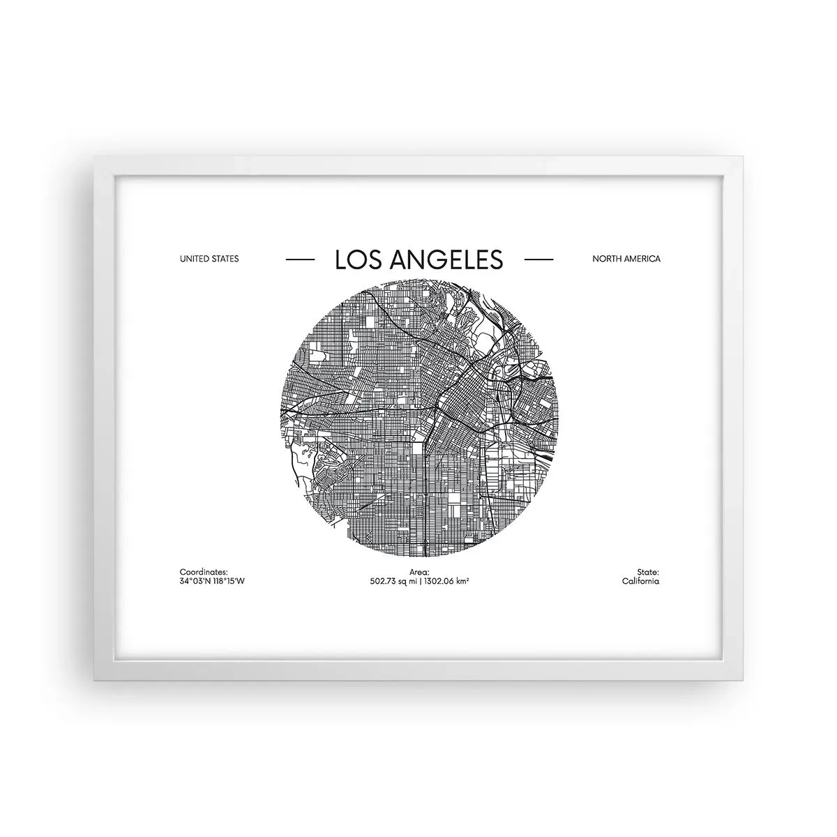 Poster in white frmae - Anatomy of Los Angeles - 50x40 cm