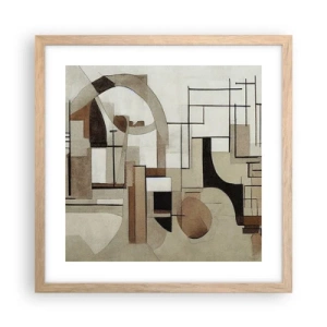 Poster in light oak frame - City Landscape 2.0 - 40x40 cm