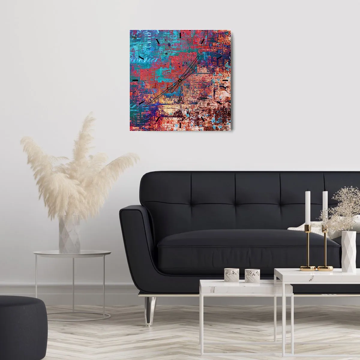 Wall clock - Clock on glass - Memory and Oblivion - 40x40 cm