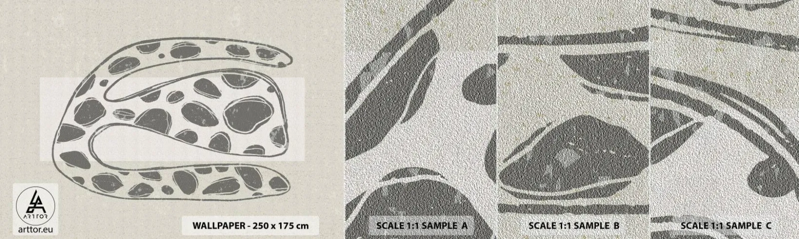 Photo Wallpaper Sample Premium Sand - Curious Creature - Boho, Minimalism, Bright - 100x30 cm