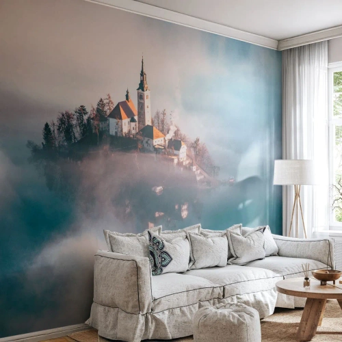 Photo Wallpaper Standard Eco - Island of Dreams - Landscape, Architecture, Church - 500x350 cm