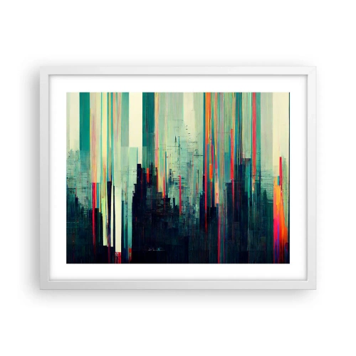 Poster in white frmae - Futuristic City - 50x40 cm
