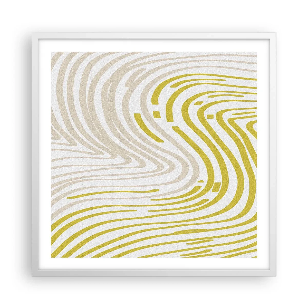 Poster in white frmae - Composition with a Gentle Curve - 60x60 cm