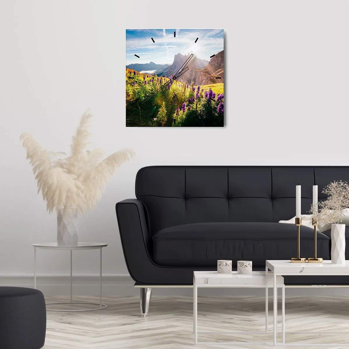 Wall clock - Clock on glass - Secret Life of Herbs - 30x30 cm