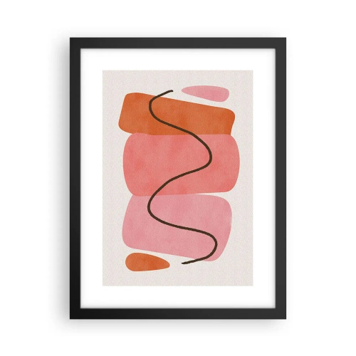 Poster in black frame - Gentle Movement of forms - 30x40 cm