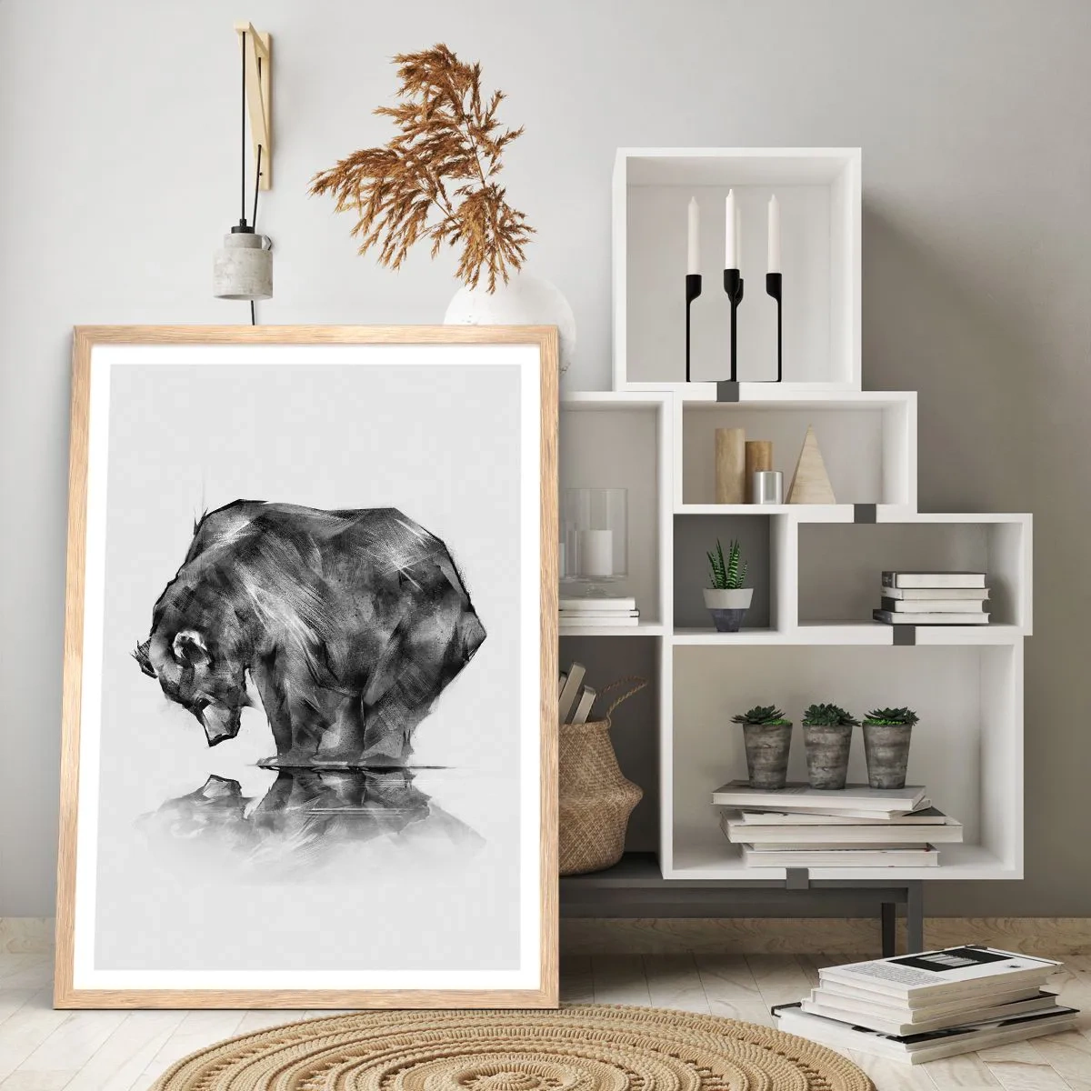 Poster in light oak frame - Nice to See Someone Close - 50x70 cm