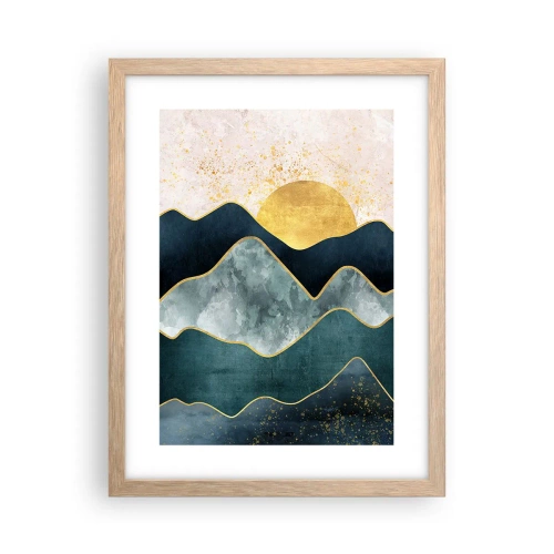 Poster in light oak frame - Behing Seven Mountains - 30x40 cm