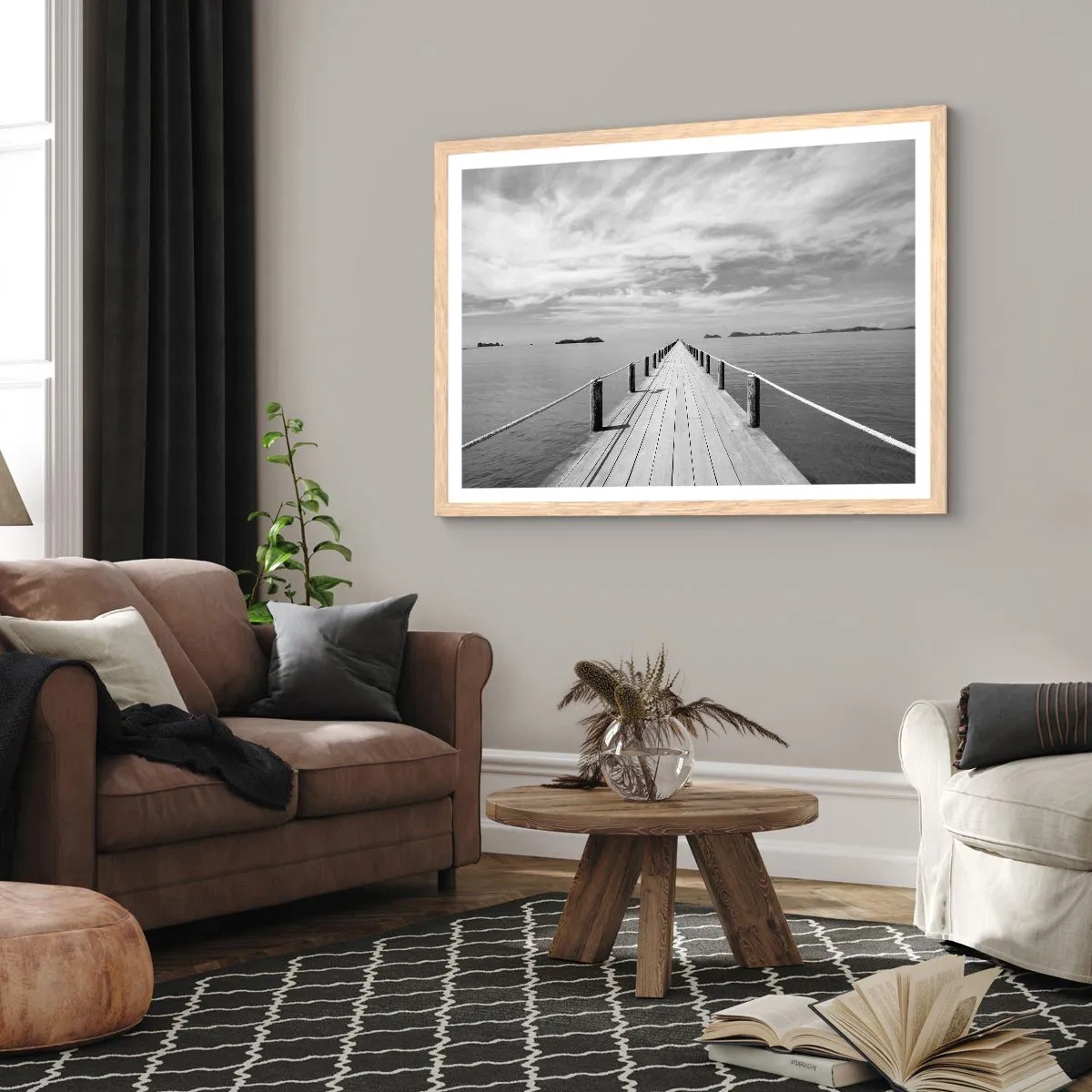 Poster in light oak frame - Maybe a Trip… - 70x50 cm