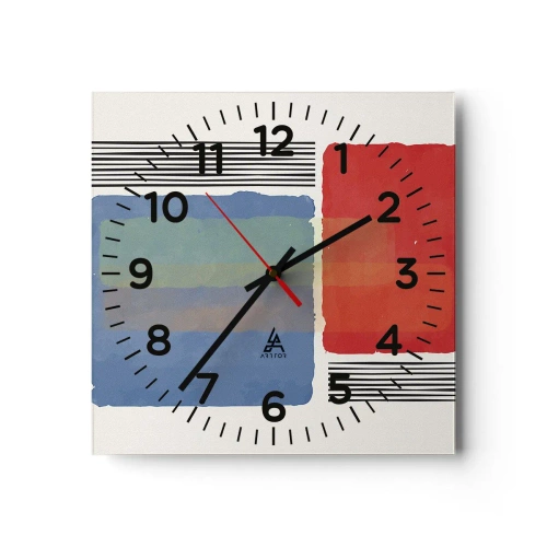 Wall clock - Clock on glass - Spirit and Letter of Geometry - 30x30 cm