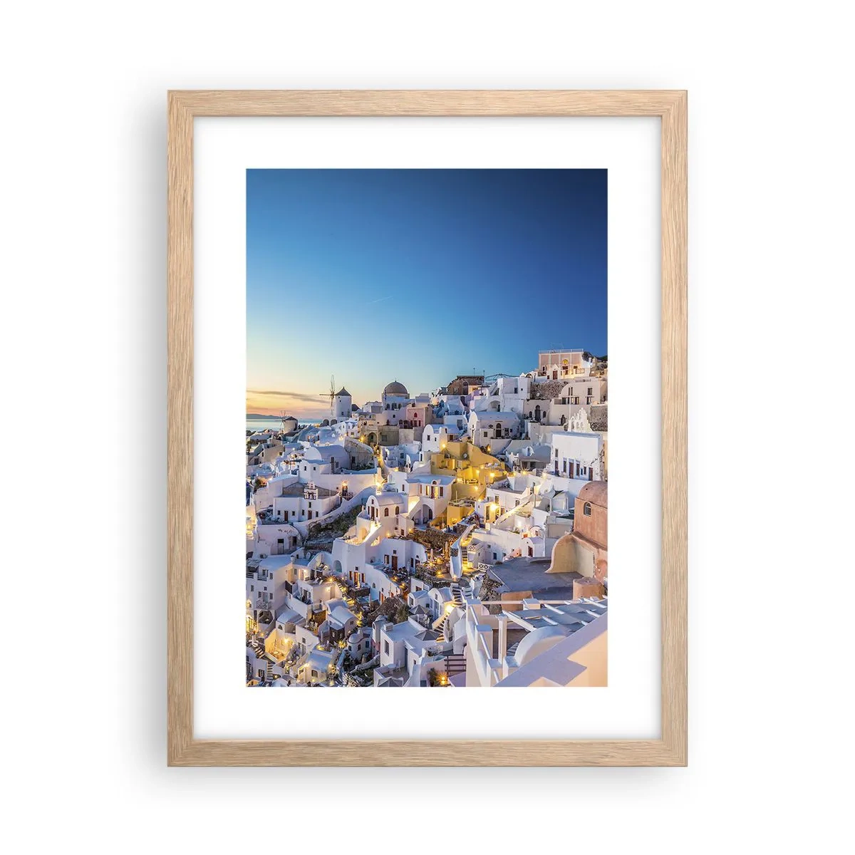 Poster in light oak frame - Essence of Greekness - 30x40 cm