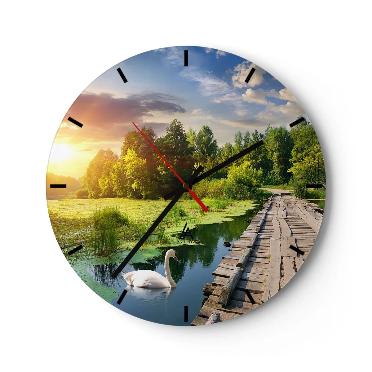 Wall clock - Clock on glass - Summer Everywhere - 40x40 cm