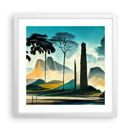 Poster in white frmae - Higher and Higher - 40x40 cm