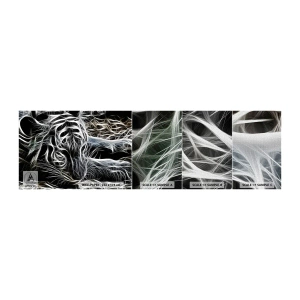 Photo Wallpaper Sample Premium Canvas - Study in Lightness of Cats - Abstraction, Tiger, Animals - 100x30 cm