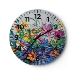 Wall clock - Clock on glass - Not So Still Nature - 30x30 cm