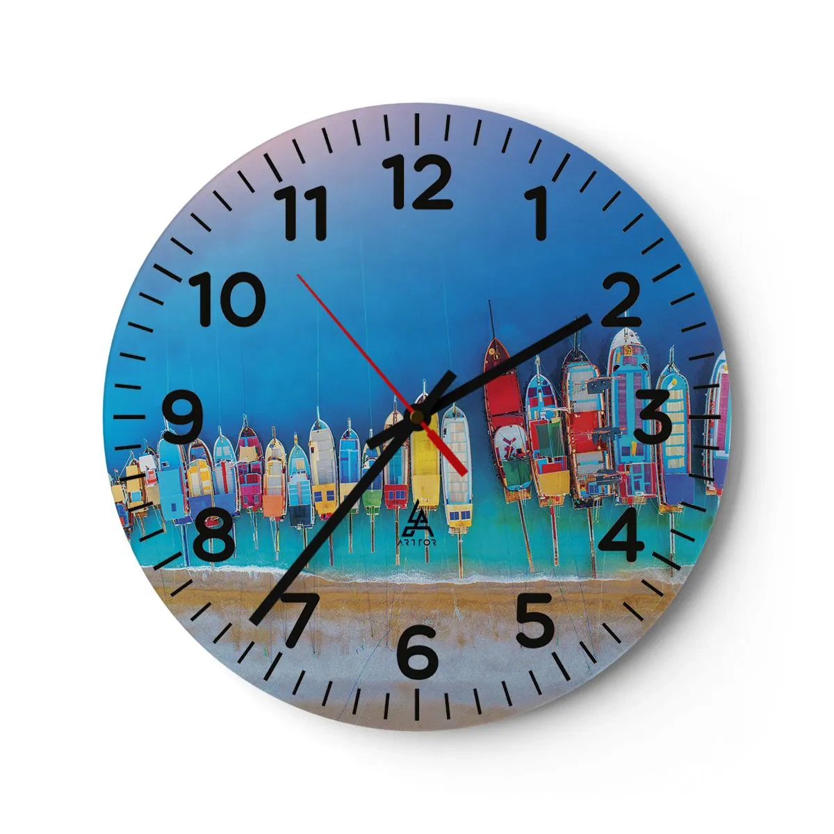 Wall clock - Clock on glass - From Bird's Eye View - 40x40 cm