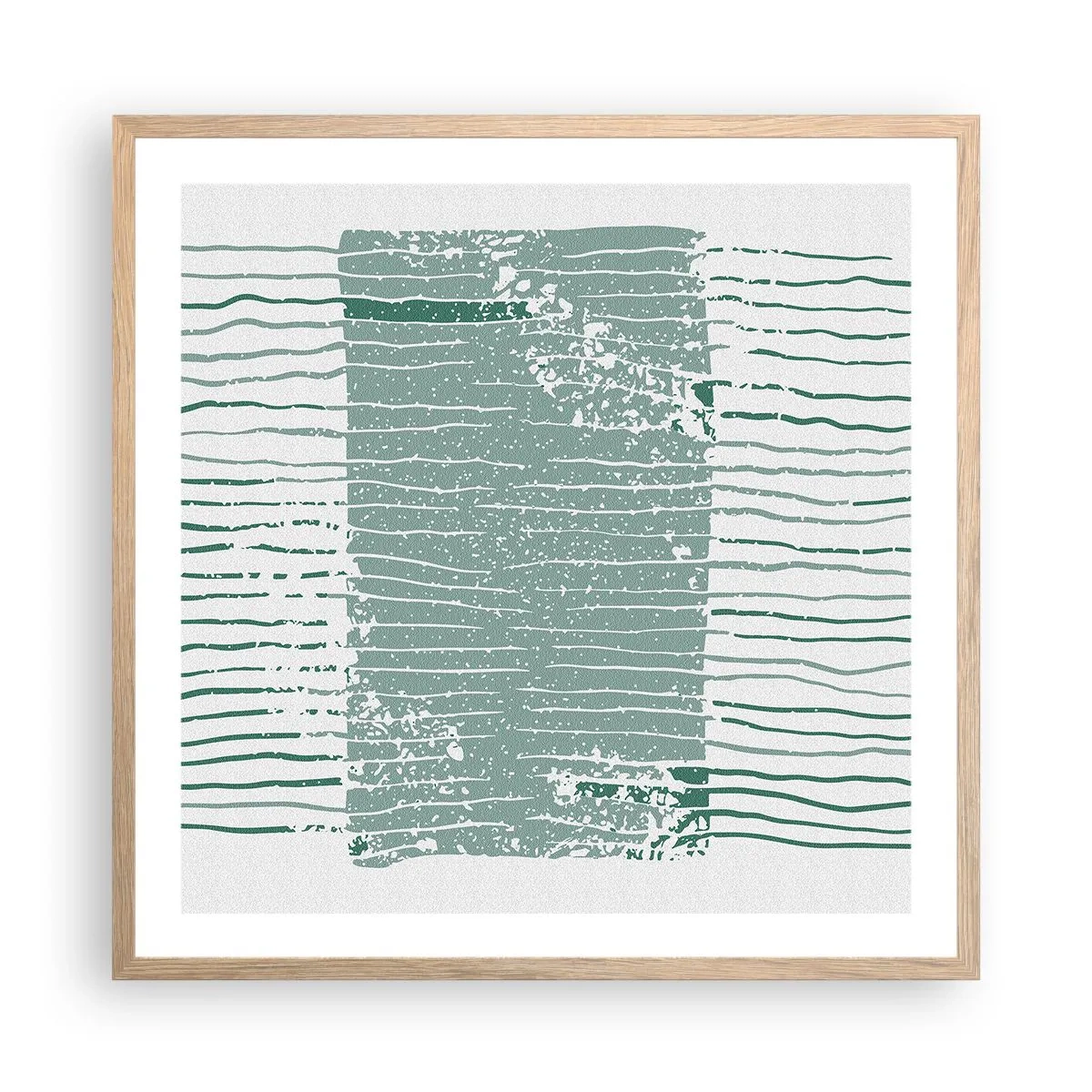 Poster in light oak frame - Sea Abstract - 60x60 cm