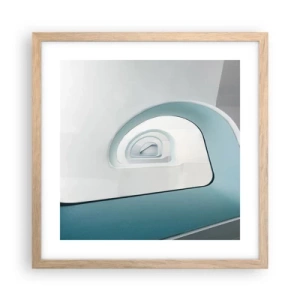 Poster in light oak frame - To the Bottom of Blue - 40x40 cm
