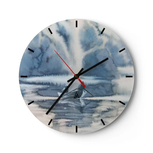 Wall clock - Clock on glass - Fishermen in Their Paradise - 40x40 cm