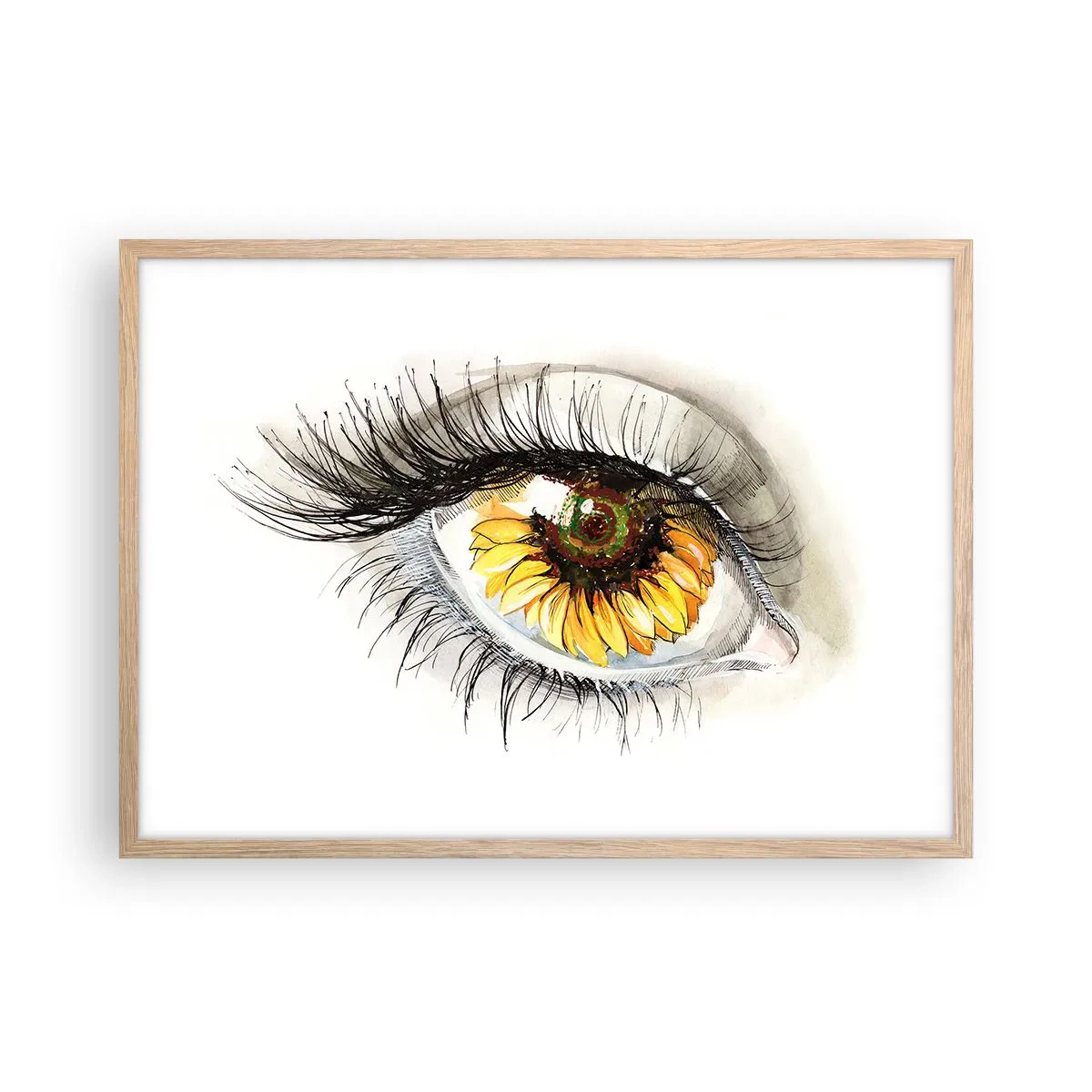 Poster in light oak frame - Look Hot As a Summer - 70x50 cm
