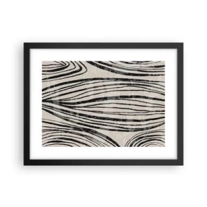 Poster in black frame - Spillover of Lines - 40x30 cm