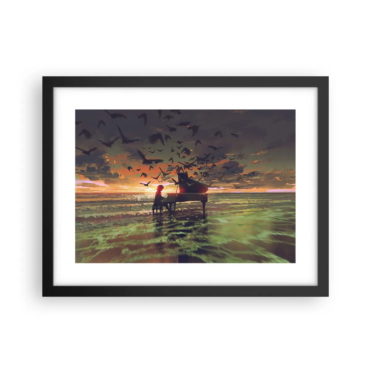 Poster in black frame - Concert for Piano and Waves - 40x30 cm