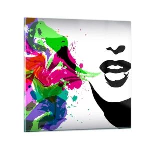 Glass picture - Tale in Colours of a Rainbow - 70x70 cm