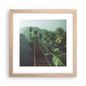 Poster in light oak frame - Hanging Bridge in the Green - 30x30 cm