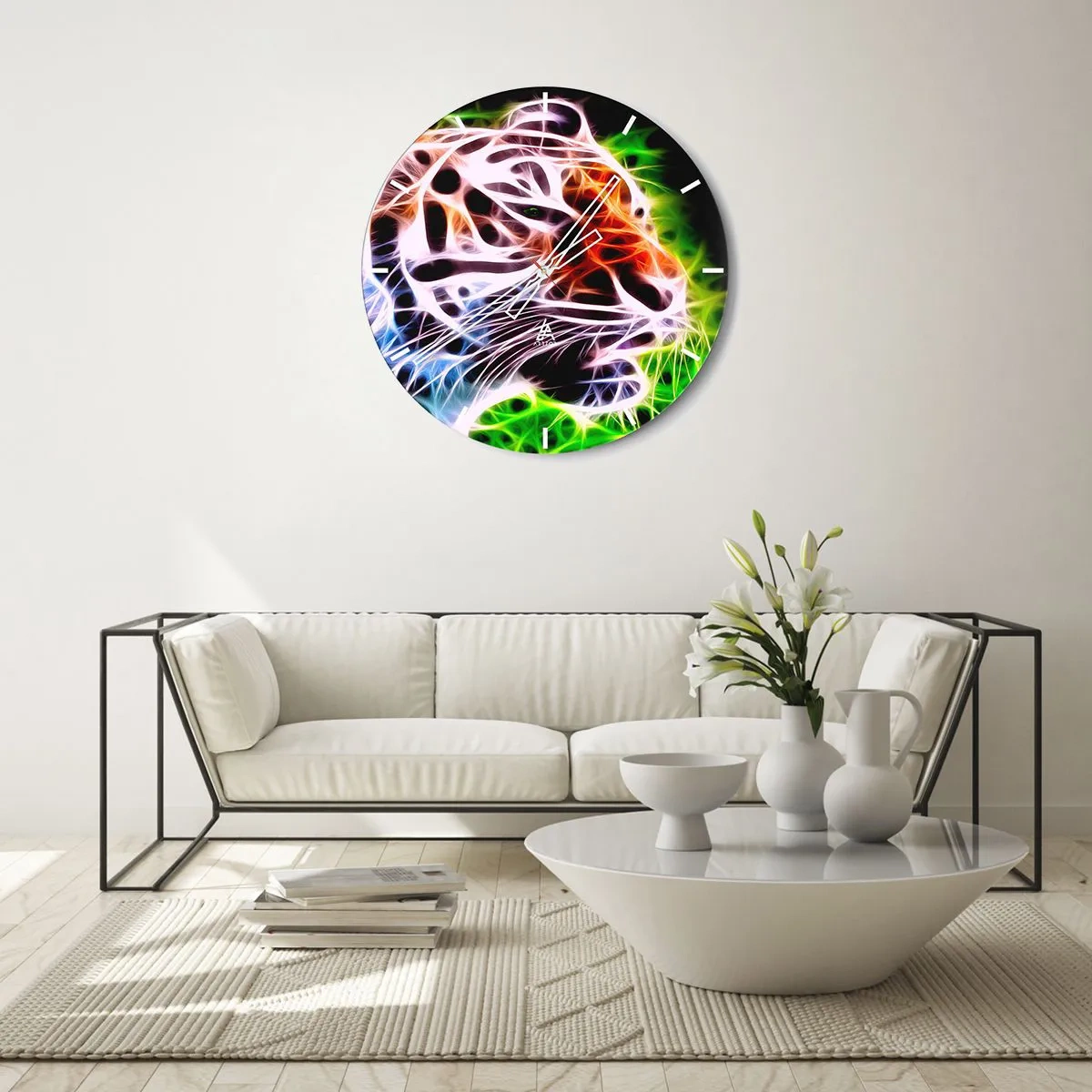 Wall clock - Clock on glass - Menacing Weather - 30x30 cm