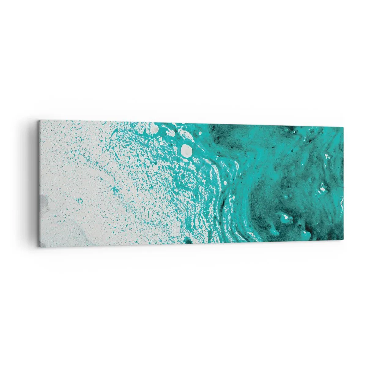 Canvas picture - Dissolving in White and Turquoise - 140x50 cm