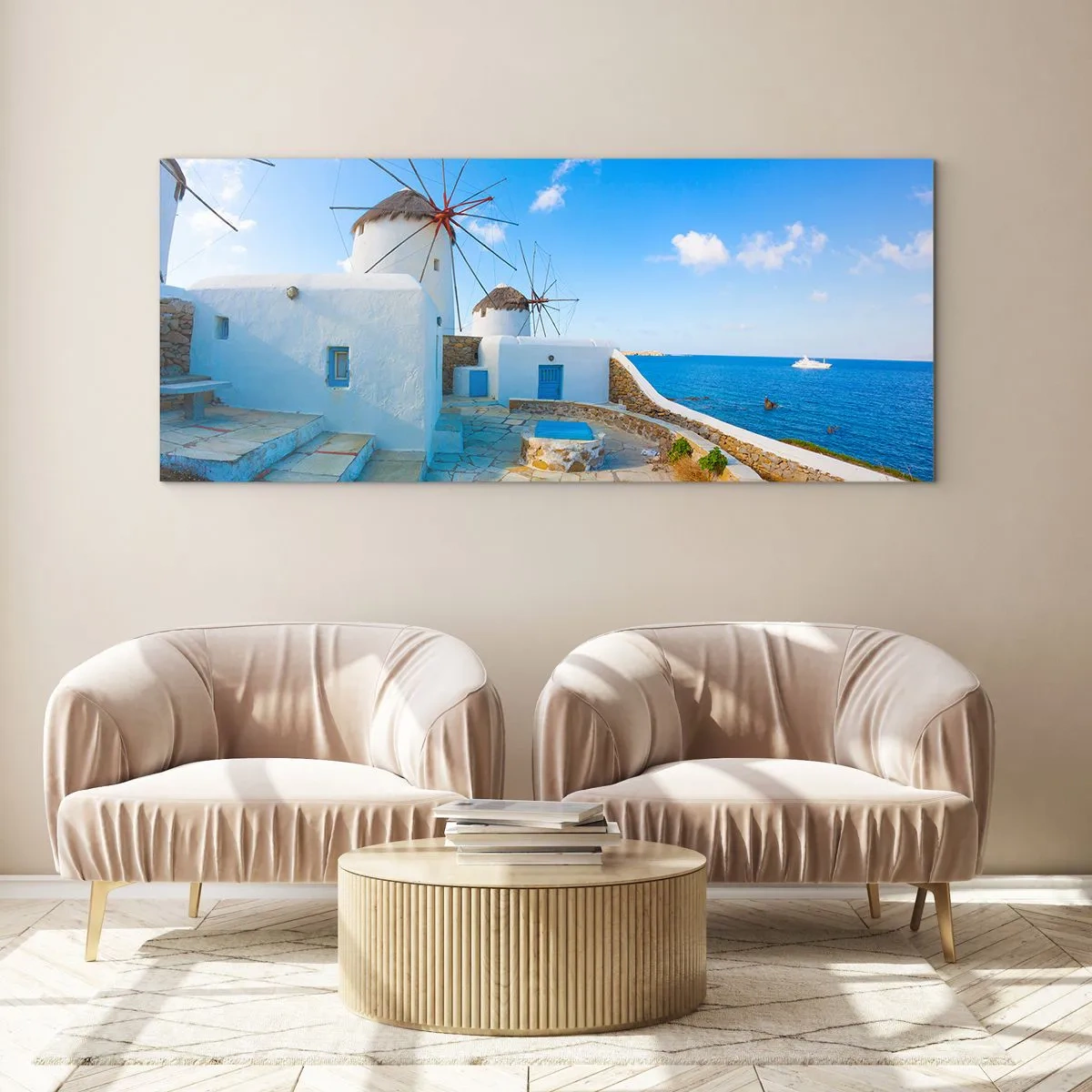 Glass picture - Blue Wind from the Sea - 160x50 cm