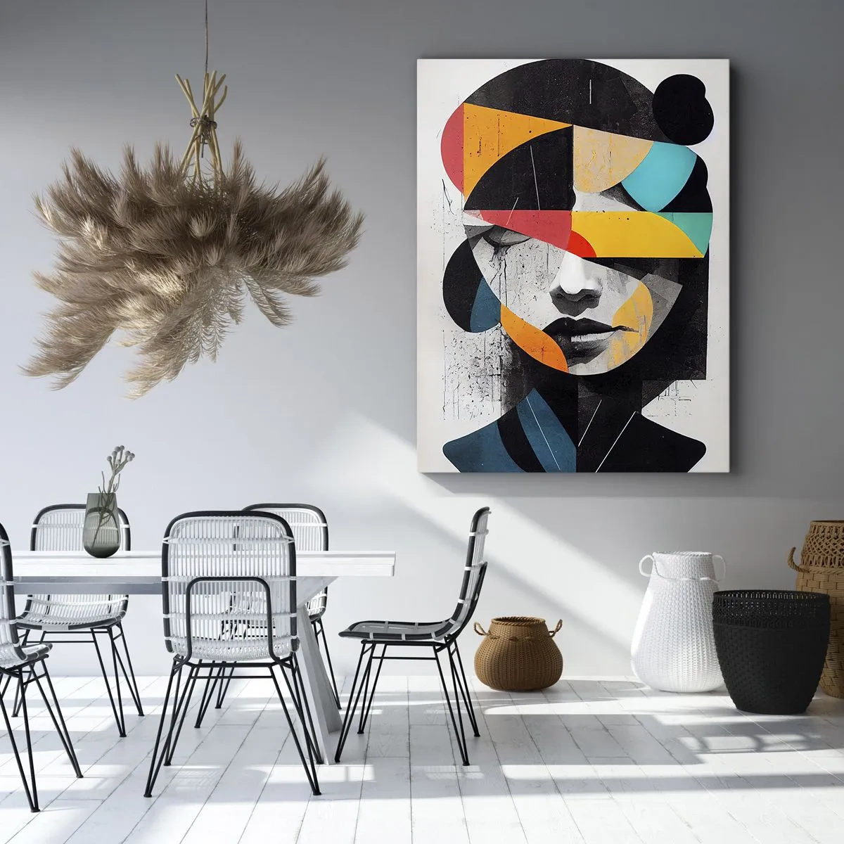 Canvas picture - Multicolour Portrait of the Interior - 65x120 cm