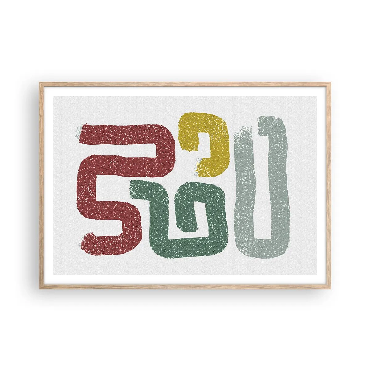 Poster in light oak frame - In an Unknown Language - 100x70 cm