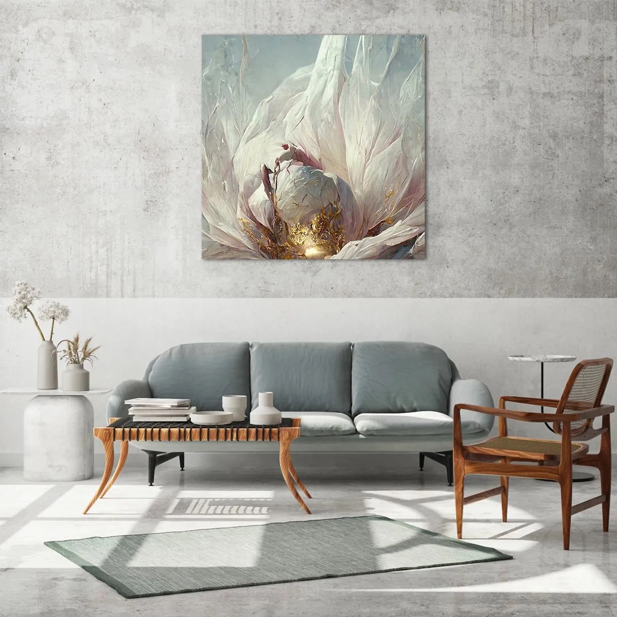 Glass picture - It Blooms Once Every Hunderd Years - 70x70 cm