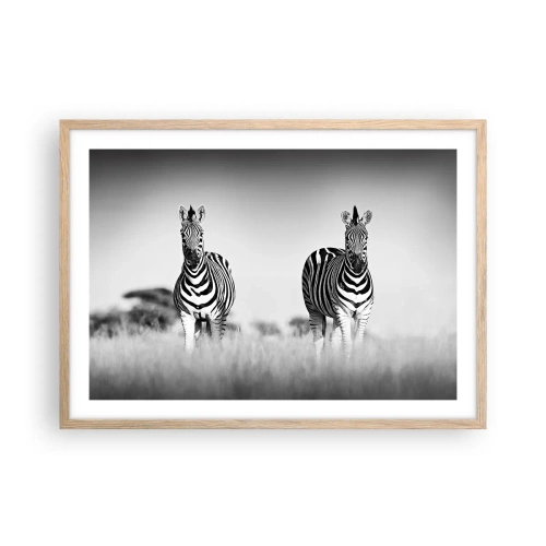 Poster in light oak frame - After All the World is Black and White - 70x50 cm