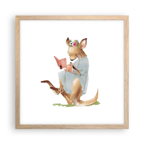 Poster in light oak frame - Read to Me, Mum - 40x40 cm
