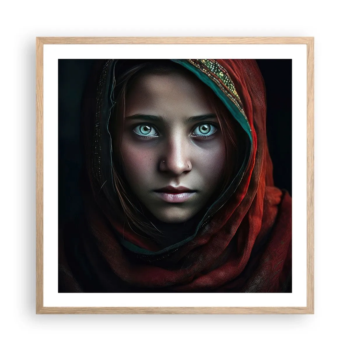 Poster in light oak frame - Eastern Princess - 60x60 cm