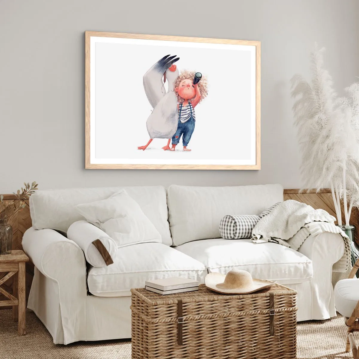 Poster in light oak frame - Plan of a Great Journey - 70x50 cm