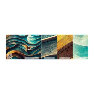 Photo Wallpaper Sample Standard Eco - Meanderings of Blue - Waves, Abstraction, Three-dimensional - 100x30 cm
