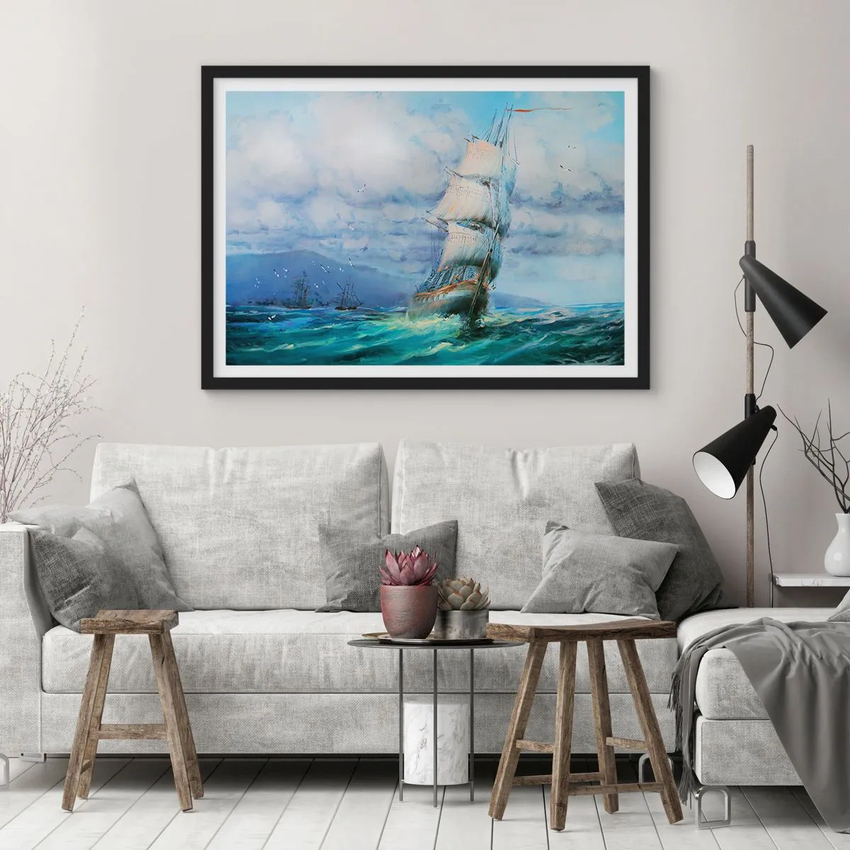 Poster in black frame - Happy Winds - 40x30 cm