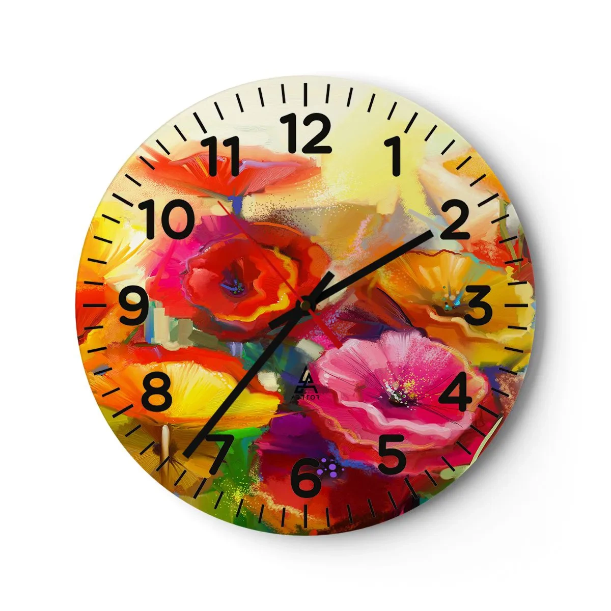 Wall clock - Clock on glass - Not Only Red - 30x30 cm