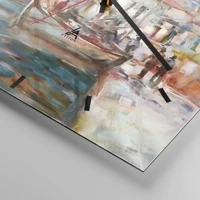 Clock face with lines