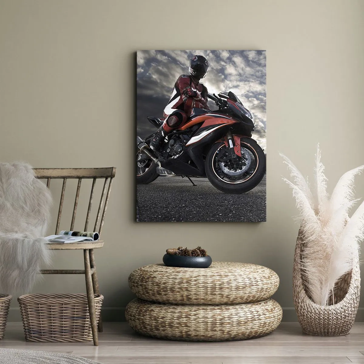 Canvas picture - Dark Rider - 65x120 cm