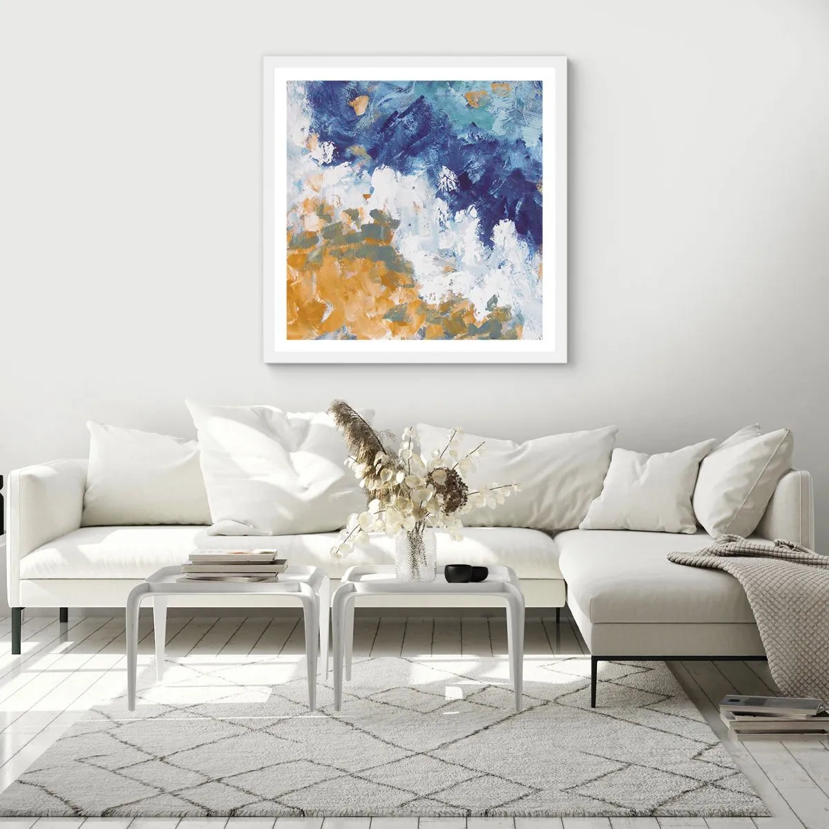 Poster in white frmae - The Dance of Elements - 60x60 cm